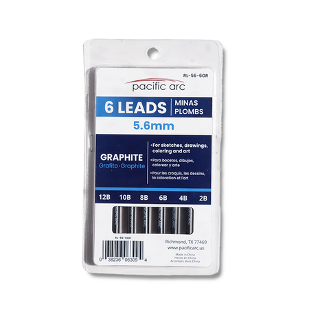Pacific Arc graphite lead in 5.6mm diameter, suitable for drawing and writing, shown in a close-up image.