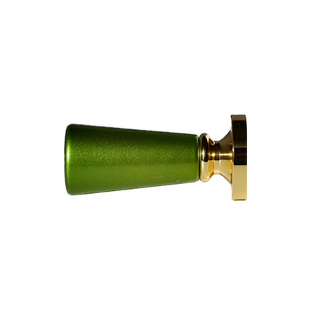 Green triangular wood handle for wax seal stamps by Papier Plume, featuring smooth wooden texture and ergonomic design.