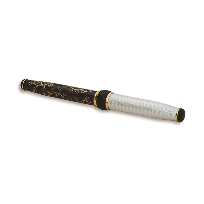 Silver and gold Grifos Ivy fountain pen with sleek design and metal clip, shown from a side angle on a white background.