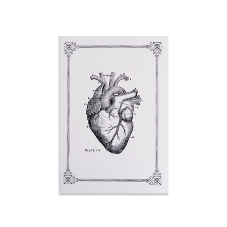 Rossi A5 soft cover stitched journal with a heart design on the front page, ideal for notes and journaling.