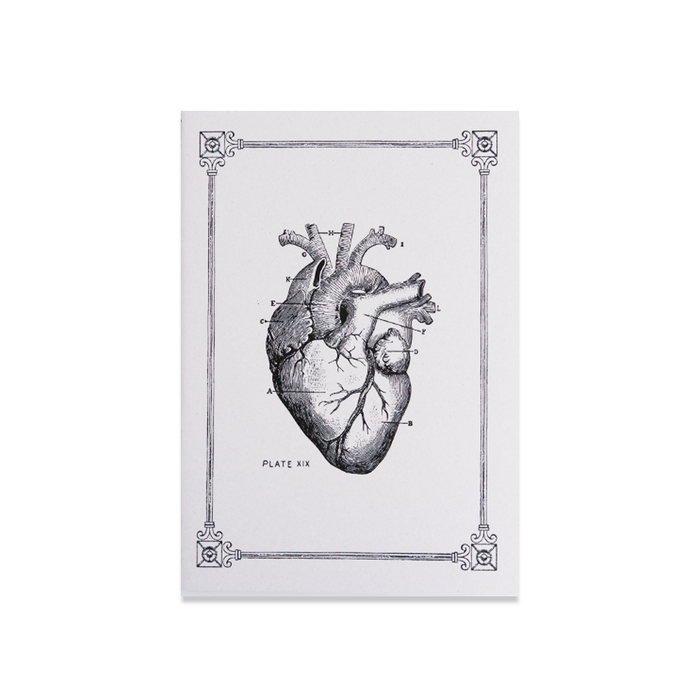 Rossi A5 soft cover stitched journal with a heart design on the front page, ideal for notes and journaling.
