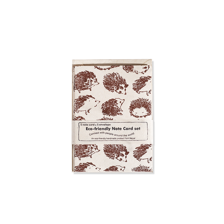 Giftsland hedgehog notecards featuring adorable illustrated hedgehog design on white note cards for writing messages.