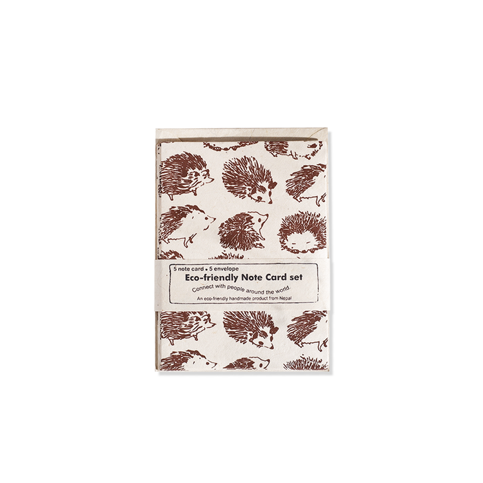 Giftsland hedgehog notecards featuring adorable illustrated hedgehog design on white note cards for writing messages.