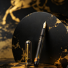 Nahvalur Pen of the Year limited edition fountain pen with horse design, featuring a sleek black body and intricate detailing.
