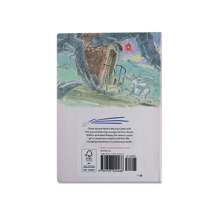 Small Howl's Moving Castle journal by Chronicle Books with a whimsical cover featuring castle and magical elements.