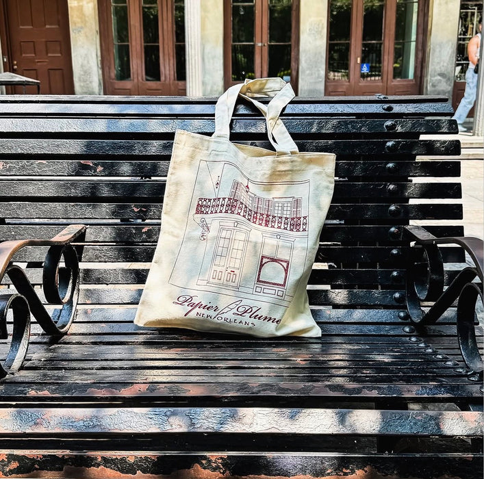 Cotton tote bag from Papier Plume with minimalist design, durable handles, and spacious interior for everyday use.