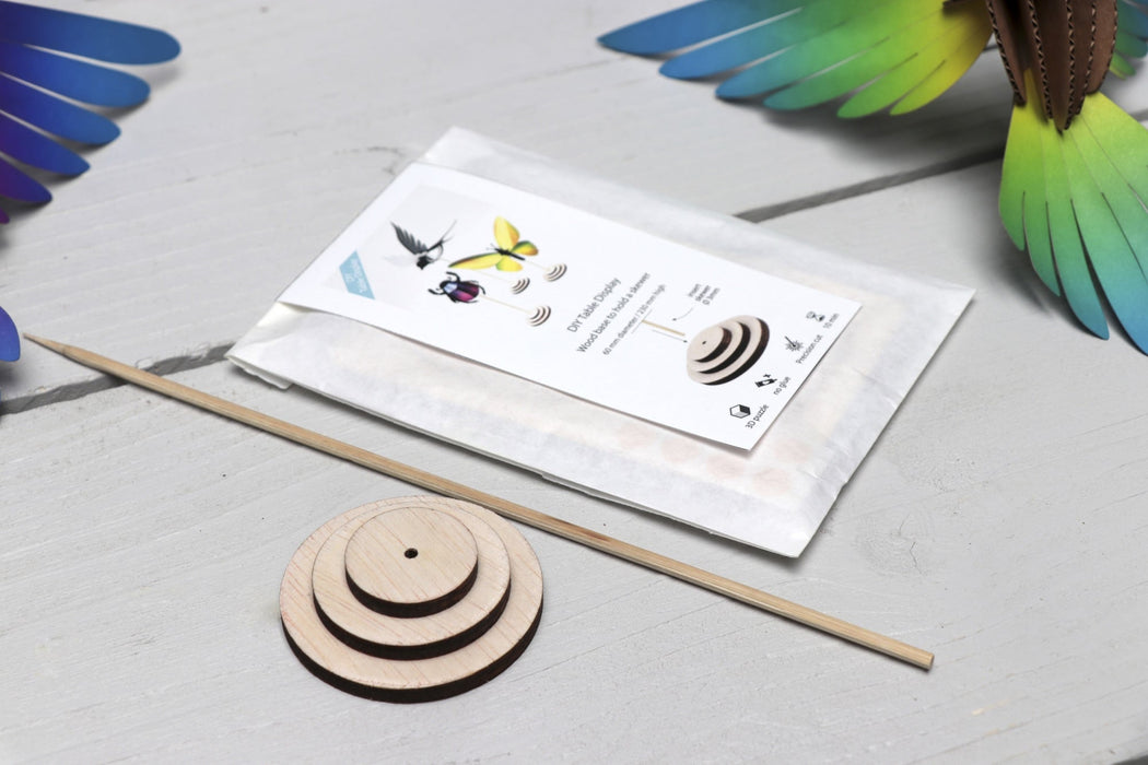 Wooden DIY table display craft by Bienfang, showcasing a handcrafted wooden display piece for creative projects.
