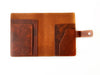 Dark Toscano brown leather notebook folio by Eng Leather Co. in A5 size with a sleek, textured leather cover.