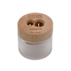 KUM Frosted Glass Pencil Sharpener Waldmeister with sleek frosted glass design and durable metal blade for precise sharpening.