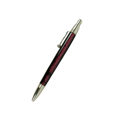 Jean-Pierre Lepine Indigo Classic Murano ballpoint pen with prune-colored barrel and gold accents on a white background.