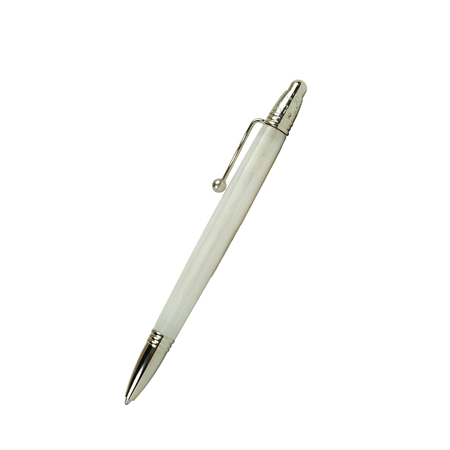 Jean-Pierre Lepine Indigo Classic Murano ballpoint pen with pearl accents, featuring a sleek design and polished metal clip.