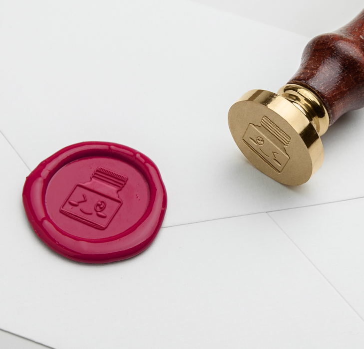 Papier Plume wax seal with ink bottle design, perfect for sealing letters and adding a vintage touch to crafts.