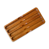Eng Leather Co. wooden pen tray in iroko wood with compartments for pens and stationery, handcrafted storage box.