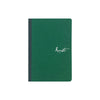 Karatis Selva Tomoe River Paper notebook with a 5x7.5 inch cover featuring a green, textured design and visible binding.