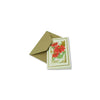Small Rossi Christmas card featuring a poinsettia design, perfect for holiday greetings and festive messages.