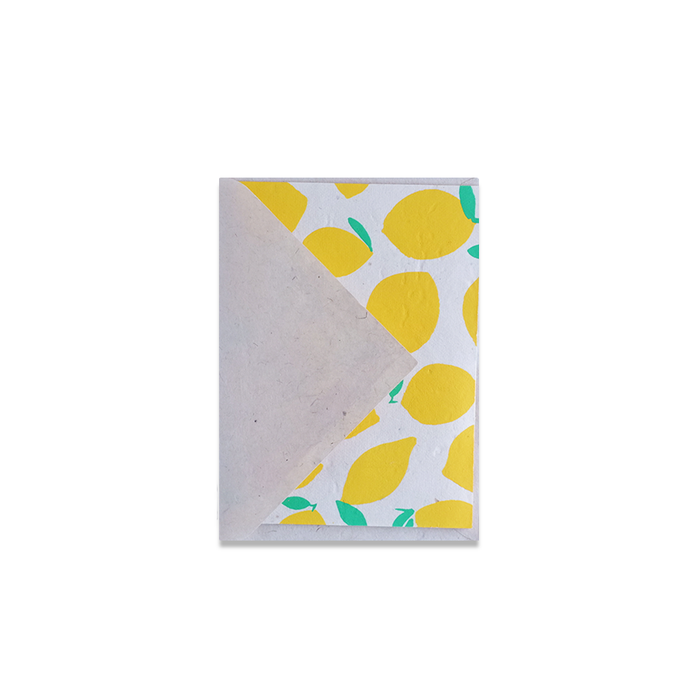 Giftsland lemon note cards featuring bright lemon illustrations, perfect for greeting or thank you messages.