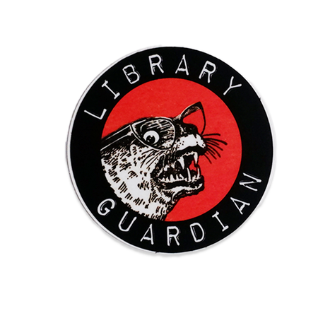 Papier Plume Library Guardian sticker featuring a detailed design of a protective figure for library collections.