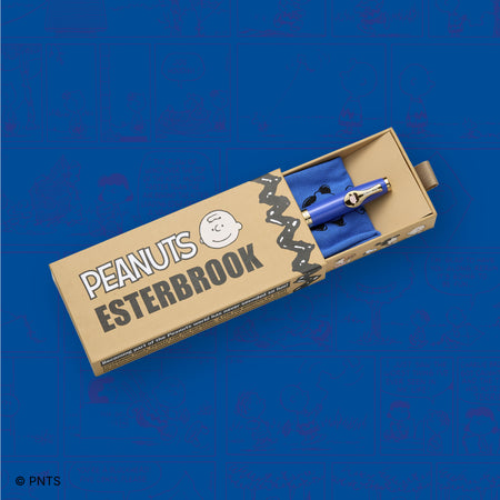 Esterbrook Lucy Estie fountain pen with comic book style background, showcasing its sleek design and vibrant colors.