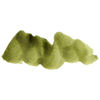 Moss green calligraphy ink bottle from Papier Plume, featuring a clear glass container with a black cap, labeled "Calligraphy Inks."