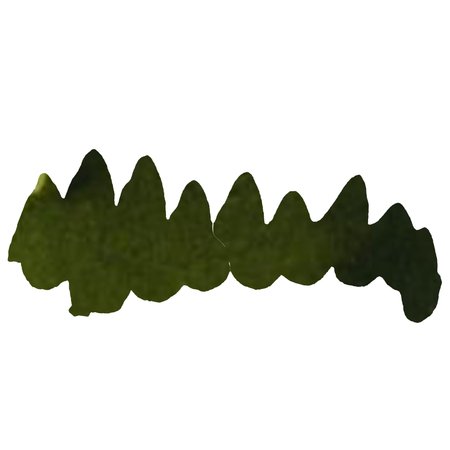 Moss green fountain pen ink by Papier Plume in a glass bottle, featuring vibrant green ink for writing and calligraphy.