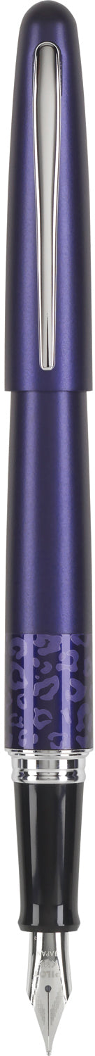 Pilot Metropolitan fountain pen with black resin barrel and gold accents, displayed on a white background.