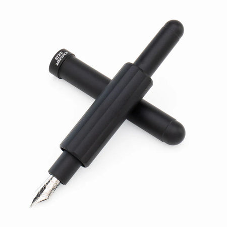 Monteverde Axis fountain pen with black finish and sleek design, featuring a metal clip and smooth writing nib.
