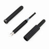 Monteverde Axis fountain pen with black body and silver accents, featuring a sleek design and refillable ink cartridge.