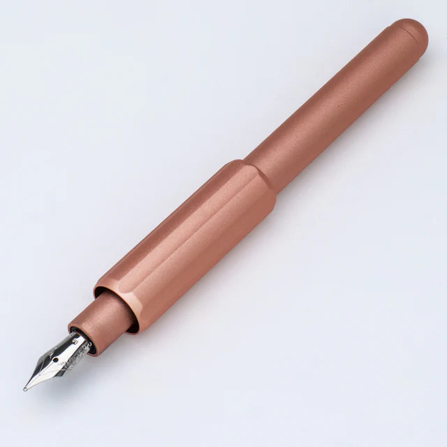 Monteverde Axis fountain pen with black body and silver accents, showcasing its sleek design and gold nib.
