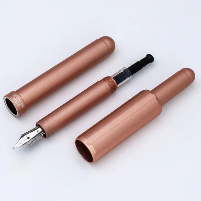 Monteverde Axis Fountain Pen with a sleek black body and silver accents, shown with a refill cartridge.