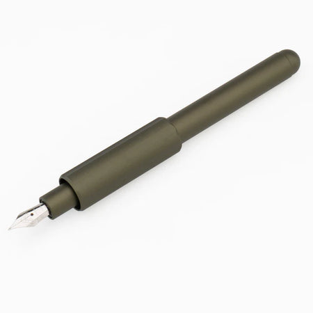 Monteverde Axis fountain pen with a sleek design, black body, and silver accents, showcasing its elegant writing instrument.
