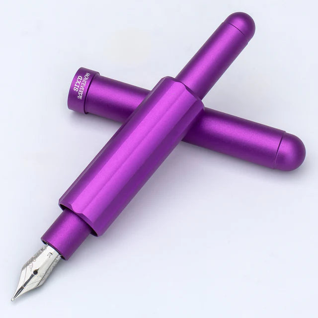 Monteverde Axis fountain pen with sleek design and silver finish, showcasing the elegant writing instrument on a white background.