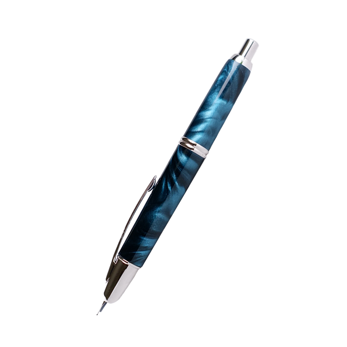 Pilot Vanishing Point SE fountain pen in marble green with a sleek design and gold accents, displayed on a neutral background.
