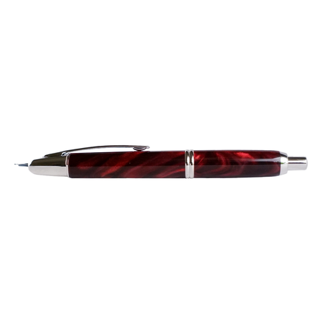 Pilot Vanishing Point SE fountain pen in Marble Red with a sleek design and gold accents, showcasing its elegant writing tip.