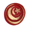 Bortoletti wax seal featuring a moon and star design, crafted for sealing letters or decorative purposes.