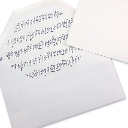 Rossi Sonata lined envelopes with musical note design, perfect for elegant correspondence and music-themed stationery.