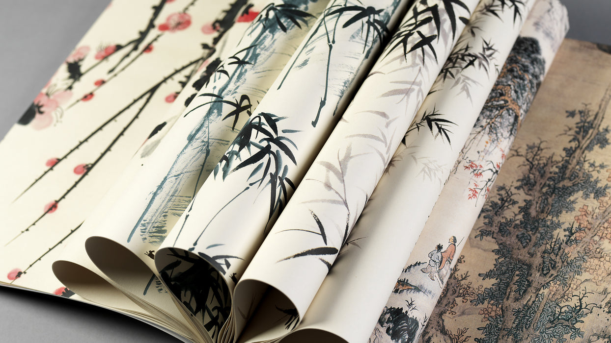 Pepin Press Creative Paper with traditional Chinese art designs, featuring intricate patterns and vibrant colors on textured paper.