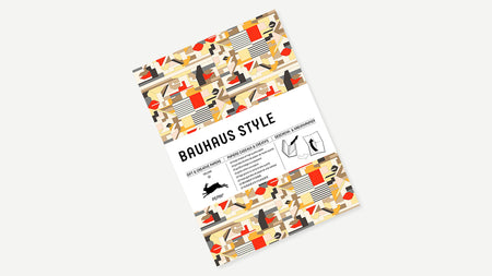Pepin Press creative paper with Bauhaus style design, featuring geometric patterns and vibrant colors on textured paper.
