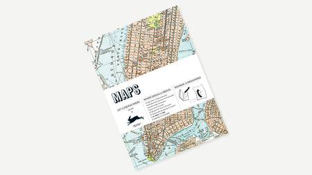 Creative paper by Pepin Press featuring colorful map designs, ideal for arts and crafts projects and creative backgrounds.