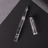 Nahvalur Original Demonstrator Fountain Pen showing transparent body and metal accents on a white background.