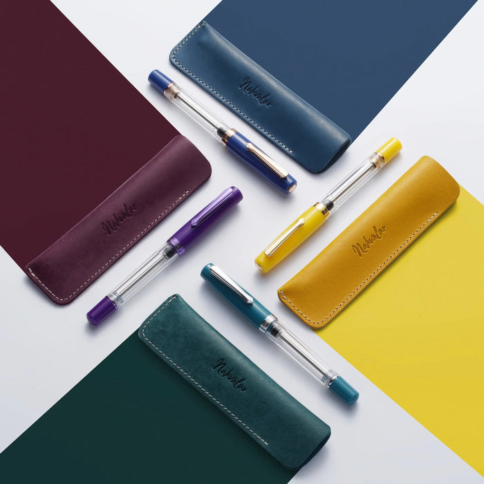 Nahvalur Original PLUS aquamarine fountain pen with silver accents, showcasing its elegant design and smooth ink flow.