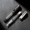 Nahvalur Original PLUS Lovina graphite and Matira quartz fountain pen with sleek design and polished finish.