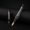 Nahvalur Original PLUS Lovina graphite and Matira quartz fountain pen with sleek design and premium metal accents.