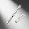 Nahvalur Original PLUS fountain pen with Lovina graphite and Matira quartz accents, showcasing elegant craftsmanship and design.