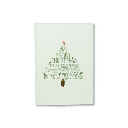 New Orleans Christmas-themed Scriptura Christmas card featuring festive holiday imagery and New Orleans cityscape design.