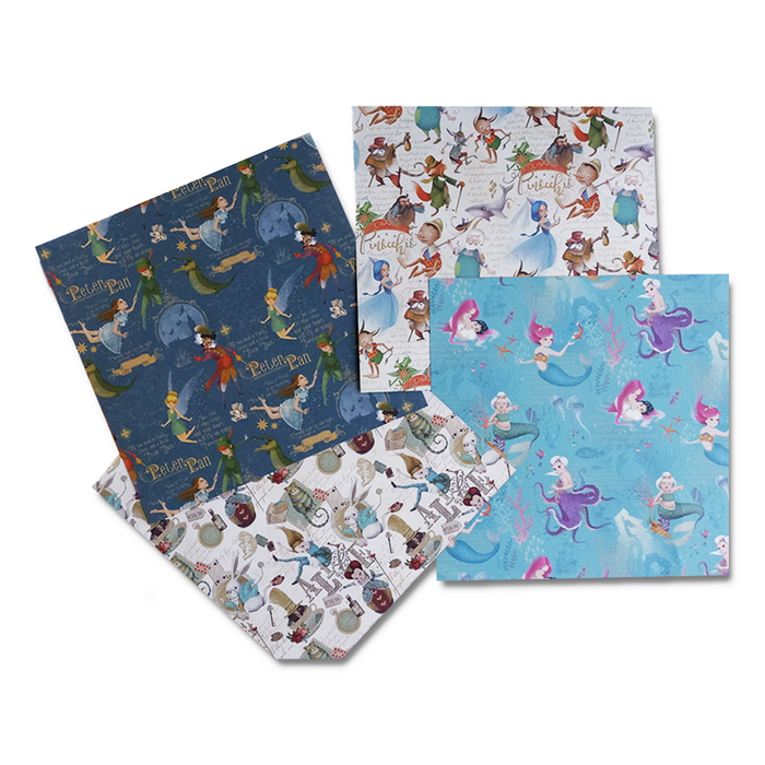 Kartos Origami Fairy Tales paper featuring colorful, themed origami paper with fairy tale illustrations for creative folding projects.