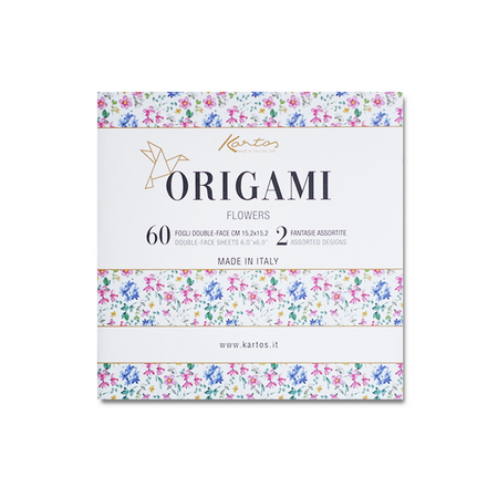 Kartos origami paper featuring colorful paper flowers for crafting and origami projects.
