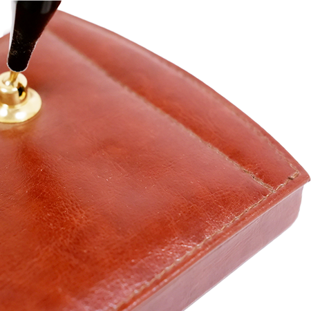 Brown Orna Munari letter sorter pen holder with multiple compartments for organizing pens and stationery.