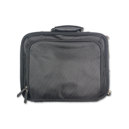Black Orna 791 briefcase computer bag with sturdy handles and sleek design, ideal for professional office use.