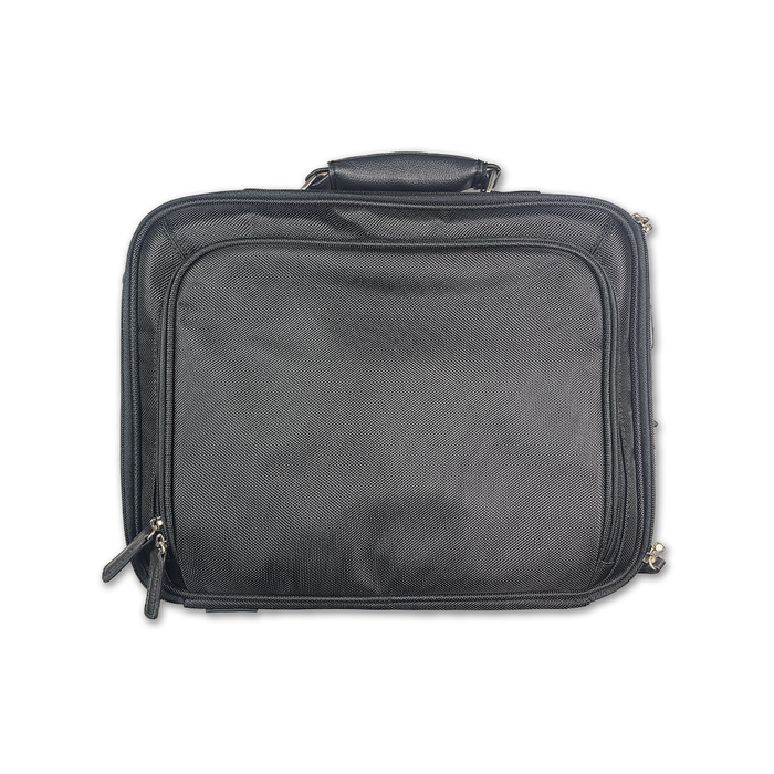 Black Orna 791 briefcase computer bag with sturdy handles and sleek design, ideal for professional office use.