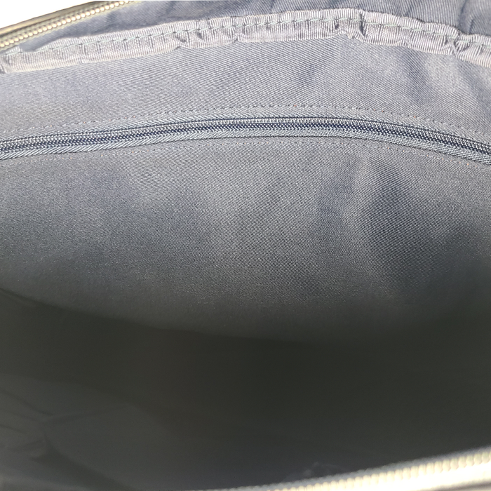 Orna blue briefcase with sleek design, featuring sturdy handles and a spacious interior for professional office use.